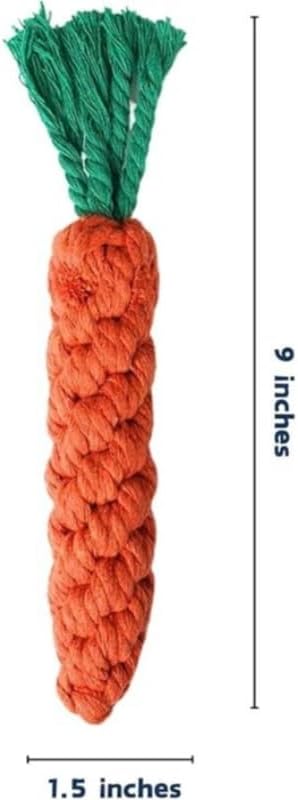 2 PCS Carrot Dog Rope Toys for Dogs, Durable Chew Toys for Aggressive Chewers, Entertainment and Interaction, Teeth Cleaning and Chewing, All-Cotton
