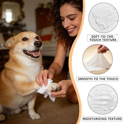 Dog Wipes for Cleaning & Deodorizing - 2 Packs of 80 Dog Wipes Each - Unscented Pet Wipes for Paws, Butt & Body - Grooming Wipes for Puppies & Adult Dogs - Gentle on Skin - Image 4