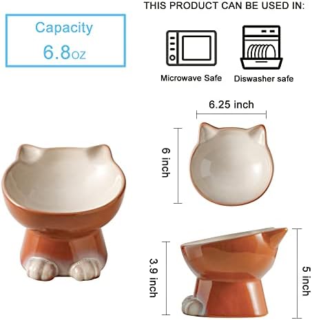 Nihow Elevated Cat Bowls,6 Inch Ceramic Raised Cat Food Bowl for Feeding - Image 2