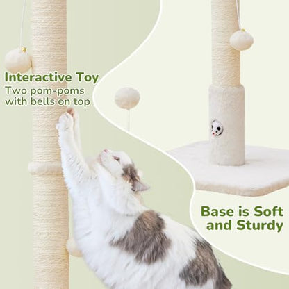 Woochpet Funny Cat Scratching Posts Sturdy Scratcher Posts 33'' Off White - Image 4