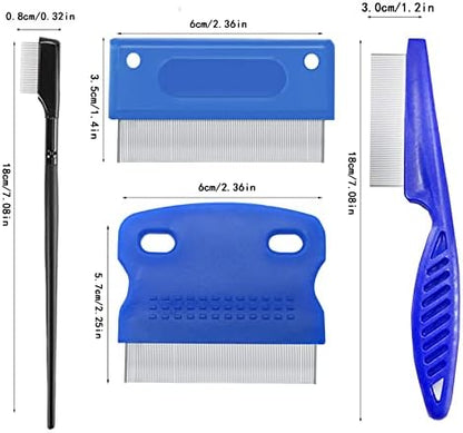 5 Pieces Grooming Combs - Tear Stain Remover for Pets, Lice and Flea Remover, Dandruff and Mucus Removal for Small Dogs and Cats - Image 2