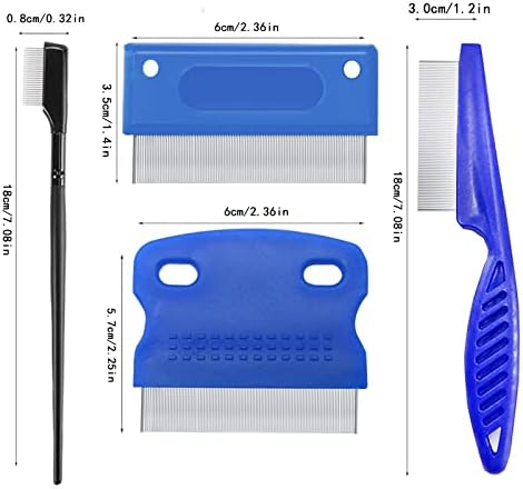 5 Pieces Grooming Combs - Tear Stain Remover for Pets, Lice and Flea Remover, Dandruff and Mucus Removal for Small Dogs and Cats - Image 2
