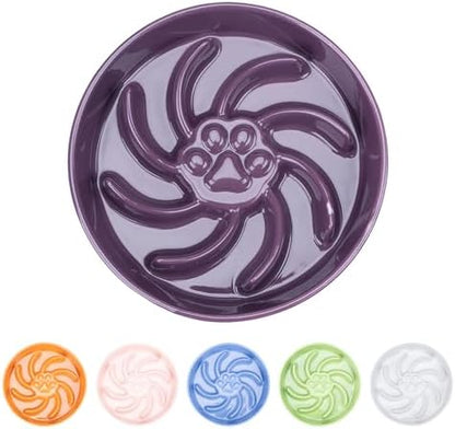 Ceramic Slow Feeder Dog Bowl, 3 Cup Dog Food or 25oz Water, Slow Eating Bowl for Middle Breed, Maze Puzzle Feeder for Fast Eaters, Anti-Choking Stop Bloat, Non-Slip BPA Free (Purple) by FancyLemon