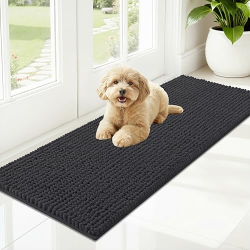 OLANLY Dog Door Mat for Muddy Paws 47x17, Extra Absorbent Chenille Mud Mat by OLANLY
