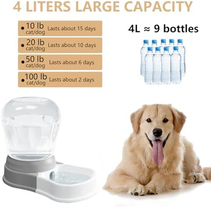 STALTWO 1 Gallon Automatic Gravity Dog Water Dispenser, BPA-Free, Grey - Image 2