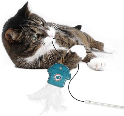 Pets First NFL Miami Dolphins Team Jersey Wand with CAT NIP, Cat Toy Jersey Shaped Plush Teaser Toy for Cats & Kittens - Interactive Pet Toy for Play & Exercise - Image 3