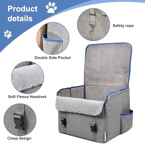 Jespet Briefcase Shape Dog Car Seat, Portable Car Travel Bed - Image 5