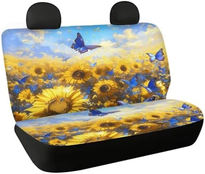 AFPANQZ Sunflowers Car Seat Cover for Women Men Polyester Fabric Protector Accessories Soft Washable Decorations Cloth Backseats Rear Seat Cushion Protection by AFPANQZ