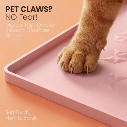 Waterproof Silicone Pet Feeding Mat, Dog Cat Food Water Bowl, Raised Edge - Image 5