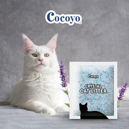 COCOYO Lavender-Scented Crystal Cat Litter I Silica Gel Cat Litter – 17.2 Lbs Value Pack (4.3 Lbs x 4) - Image 3