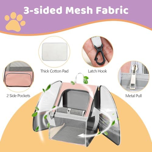 Cat Backpack Carrier Large Pet Backpack for Small Dog Medium Cat Puppy Kitten Bunny up to 15lbs, Ventilated Mesh Dog Collapsible Travel Backpack for Hiking Walking Outdoor - Image 3