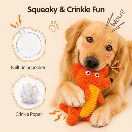 5-Pack Squeaky Dog Toys, No Stuffing with Crinkle Paper - Image 4