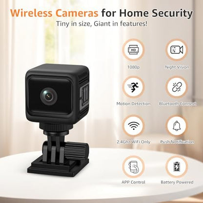 2026 Upgrade Small Security Camera 2.4G WiFi Only Wireless Camera 1080P Mini Nanny Cam for Baby Pet Auto Night Vision 1600mAh Battery Indoor Cameras Motion Detection for Home Security - Image 2