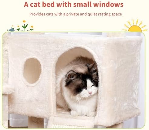 Hey-brother Cat Tree Tower with Removable Toys, Scratching Posts, MPJ008SM - Image 4