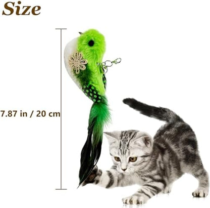 Cat Feather Toy Bird Refills, 12 Pieces Cat Wand Attachments Feather Bird Toy for Indoor Cats - Image 3