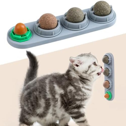 CCINEE Catnip Balls for Cats Wall Catnip Toys Edible Cat Toys for Cat Lick Safe Healthy Kitten Chew Toys Teeth Cleaning Dental Cat Toys(4 Flavor) by CCINEE