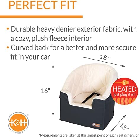 K&H Pet Products Bucket Booster Washable Medium and Small Dog Car Seat with Dog Seat Belt for Car, Sturdy Booster Seats, 2 Safety Leashes - Image 2