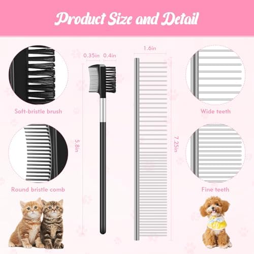 Kerros Flea Combs for Dogs and Cats, Stainless Steel Pet Grooming, 6 Pack - Image 3