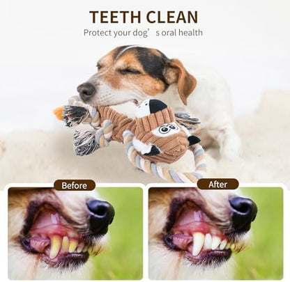 Squeaky Dog Toys Interactive Durable Rope-Infused Lion Shape Puppy Chew Toys for Small, Medium and Big Dogs - Image 4
