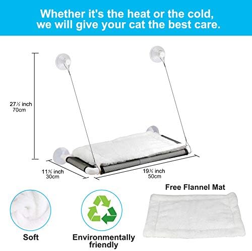 Cat Window Perch, Cat Hammock w/Fleece Blanket Upgraded Screw Suction Cups - Image 2