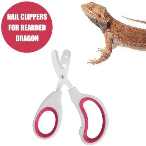 Stainless Steel Bearded Dragon Nail Clippers,Lizard Nail Clippers,Bearded Dragon Supplies,Bearded Dragon Nail Scissors for Small Reptiles,Turtle,Chameleon,Iguana，Hedgehog (Rose red) - Image 2