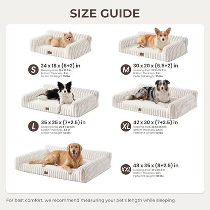 Orthopedic Dog Bed Medium 30x20x8.5” Washable Cover Cream - Image 2