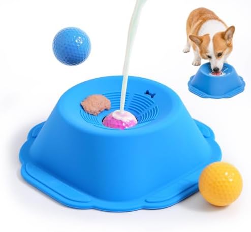 Dog Licking Bowl with Rolling Ball, Lick Toy, Anti Boredom Toys by SparkYourKitchenCreativity