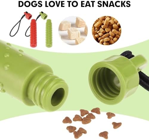 BINGPET Dog Float Bumper Toy 2 Pack,9.3 Inch Detachable Treat Dispensing Puzzle Toys,Training Dummy Retrieving Bumpers Summer Pool Toy Tug Game,Interactive Toys for Medium Large Dogs(Red & Green) - Image 4