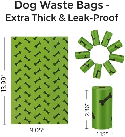 Dog Poop Bags & Water-Based Pet Wipes Kit – Extra Thick Leak-Proof Waste Bags + Gentle Unscented Pet grooming wipes– Clean-Up Essentials for Walks, Parks & Travel - Image 2