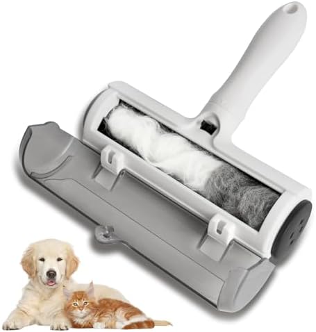 Pet Hair Remover, Roller, Remove Dog Hair and Cat Hair Easily (White) by Nurscare
