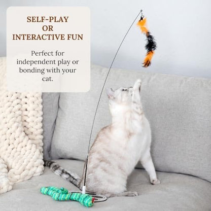 Interactive Cat Toys for Indoor Cats - Glow in Dark Octopus - XL Snake And Lizard Chew Toy - Round Base Teaser Wand - Bored Adult Feline Hunting Enrichment - Self Play Kitten Juguetes para Gatos - Image 7