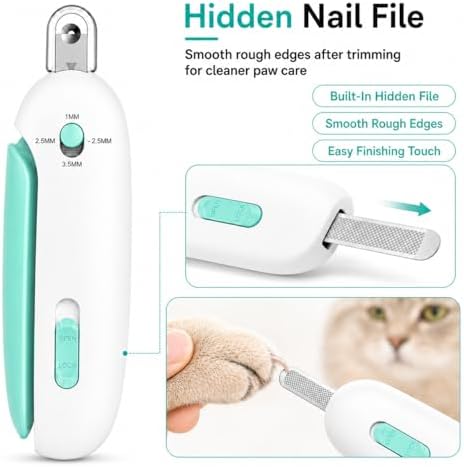 Wanheart Cat Nail Clipper, 4-Size Safety Guard, Nail Catcher & File, Blue - Image 4