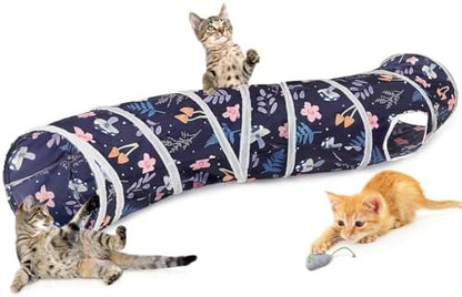 Glittme S-Shape Cat Tunnel, Foldable Cat Tunnels for Indoor Cats by Glittme