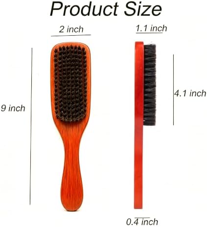Boar Bristle Dog Brush for Short Haired Dogs, Natural Wooden Grooming Tool, Reduce Shedding, Detangle & Massage Sensitive Skin, Grooming to Calm Dogs & Build Pet Owner Bonding (Red sandalwood) - Image 2