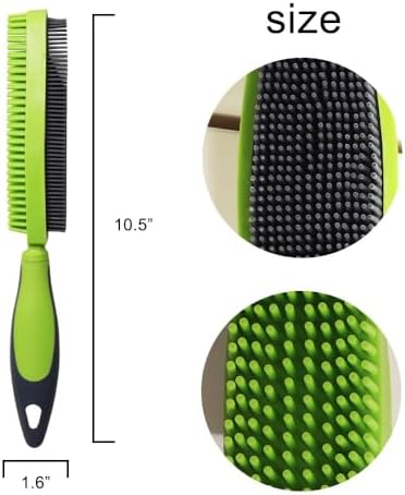 Premium Rubber Pet Hair Brush - Removes Hair from Couches & Pets' Coats Set - Image 2