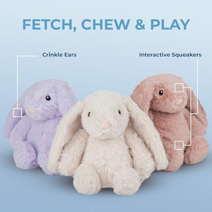 Best Pet Supplies Bunny Buddy Squeaky Plush Dog Toy - Mauve, Medium - Image 3