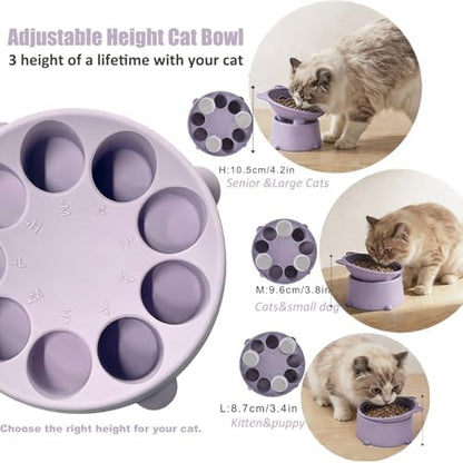 Raised Slow Feeder Cat Bowl, Silicone Elevated Tilted Cat Slow Feeder Bowl - Image 7