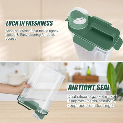 5 Lbs Pet Dog Food Storage Container for Bird Seed Rice Flour - Dark Green - Image 4