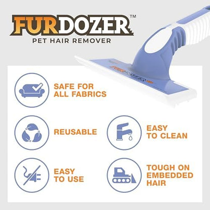 FurDozer Pet Hair Remover & Auto Detailing Tools - Cat & Dog Hair Remover for Carpets, Car Interiors, Couches, Bedding, & Pet Furniture (Purple, X6) - Image 6