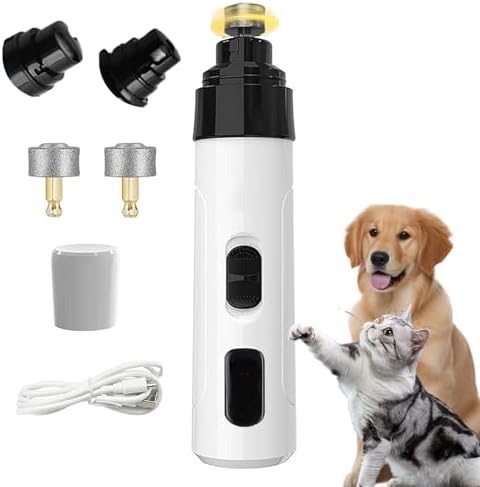 Silent Pet Nail Grinder for Dogs & Cats, 3 Grinding Heads by Unknown