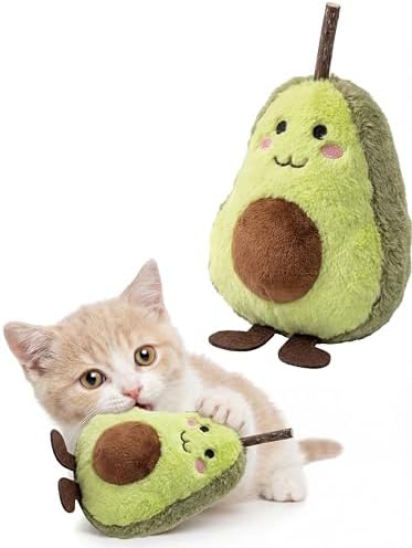Cat Plush Toy [6000mg A+ Natural Catnip & Silvervine] with Teething Stick by Petelligent