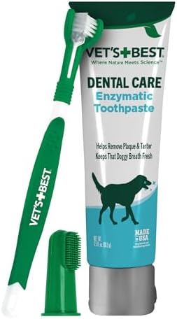 Vet's Best Dog Toothpaste & Toothbrush Dental Care Kit, With Brush 3.5 oz by VetsBest