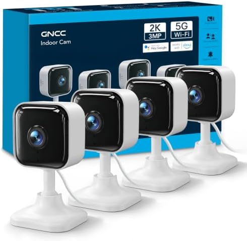 GNCC 2K Cameras for Home Security Indoor Cameras Wireless 2.4G/5G with App by GNCC