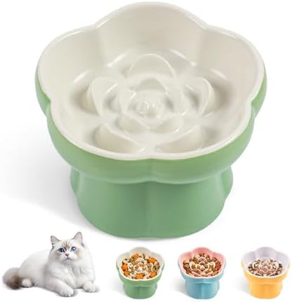 Cat Slow Feeder Bowl Set,1 Pcs Pastel Series Cat Plate for Dry and Wet Food by Unknown
