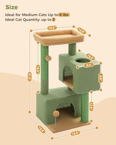 Small Cat Tree for Kittens, 32 in Cat Tower with 2 Cozy Condos - Image 5