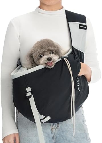 Dog Carrier Sling for Small to Medium Dogs & Cats – Hands-Free Pet Pouch Carrier, Breathable Sling for Walking, Hiking, Travel, Vet Visits by safestylishside-by-side