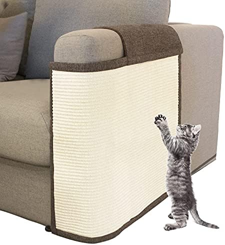 Cat Scratch Furniture Protector with Natural Sisal for Protecting Couch Sofa Chair Furniture,Couch Protector from Cat Claws 23.6L''*19.7W'' (Brown, Left Handed) by Oroonoko