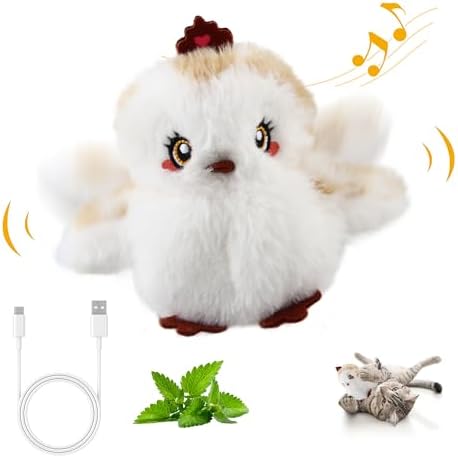 Gigwi Flappy Bird Cat Toy, USB-Charged Squeaky Catnip Toy for Indoor Cats by gigwi