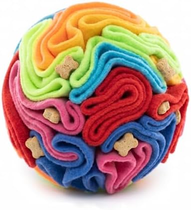 Snuffle Ball for Dogs - Soft Polar Fleece Interactive Puzzle Toy for Mental Stimulation & Boredom - Safe, Plastic-Free Foraging Game & Slow Feeder to Keep Pets Busy Indoors by Awonderfulroadtrip