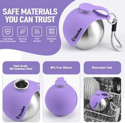 Cibaabo Portable Dog Water Bottle with Collapsible Silicone Bowl 10 oz - Image 3
